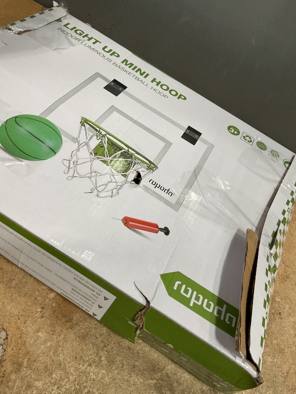 Photo 1 of ropoda Mini Basketball Hoop - Glow in The Dark, Over The Door Basketball Hoop Indoor, Indoor Basketball Hoop Backboards for Teens and Adults, Mini Hoop for Kids with 4 Balls and Pump