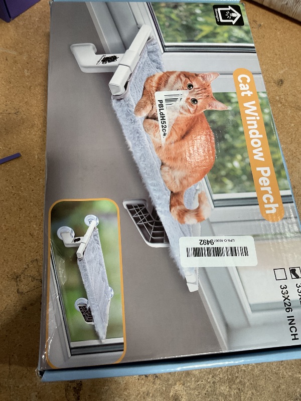 Photo 1 of 2 in 1 Cat Window Perch,Cat Window Hammock with Metal Sliding Clamping Adjustment,Removable Two Fabrics Cover,4 Suction Cups,Window Beds for Indoor Cat(22"x13")