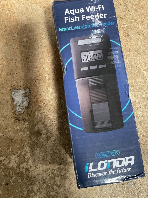 Photo 1 of **MISSING USB CORD** LONDAFISH Aquarium Fish Feeder, 0.175L Capacity, Plastic, Timer, Suitable for Pelleted, Particle, Flake Feeds