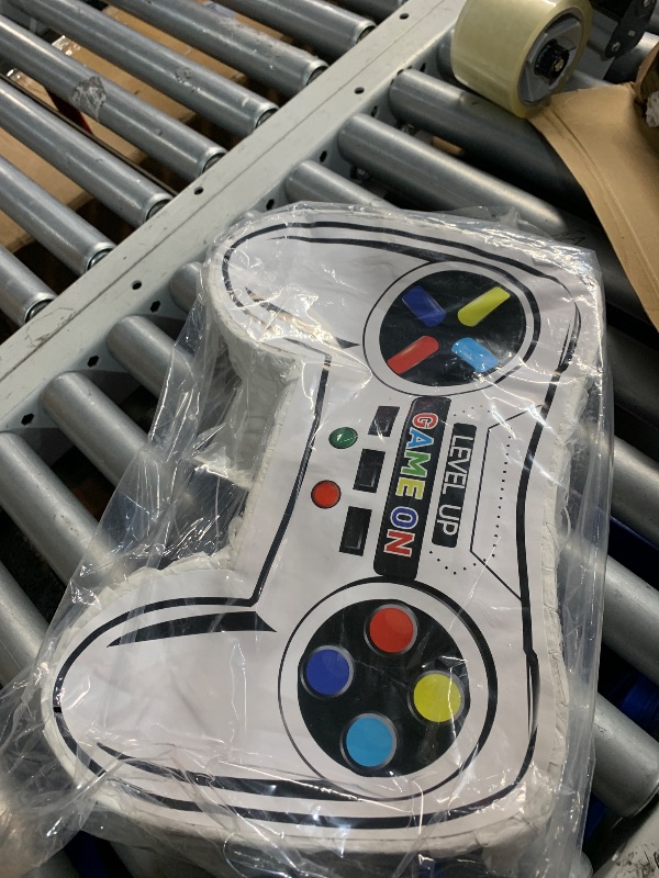 Photo 1 of ***(MINOR DAMAGE/ SEE NOTES)***Video Game Controller Piñata Bundle Fiesta Gaming Controller Piñata Set with Blindfold and Bat Kids Birthday Gamer Party Supplies Game Toy for Kids Gaming Theme Party Carnival Events Decor(White)