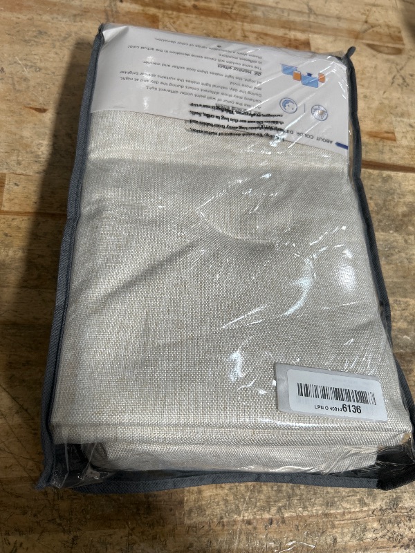 Photo 1 of 100% Blackout Shield Linen Blackout Curtains for Bedroom 84 Inches Long, Back Tab/Rod Pocket Living Room Drapes, Thermal Insulated Blackout Curtains 2 Panels Set, 50" W x 84" L, Cream