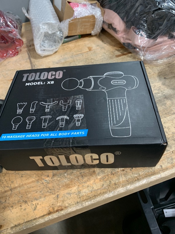 Photo 1 of ***(PARTS ONLY/ MISSING PARTS/ NON FUNCTIONAL)***TOLOCO Massage Gun, Upgrade Deep Tissue Back Massager with 10 Replacement Heads, Percussion Massage Guns for Athletes for Pain Relief, Super Quiet Electric Massager for Treatment, Relax, Carbon
