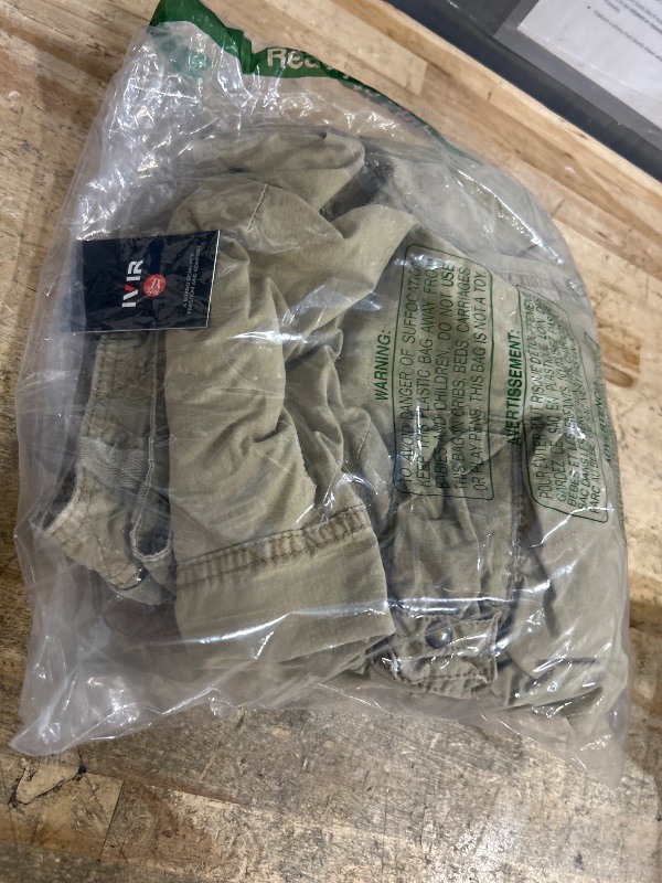 Photo 1 of **** LOOK AT OTHER PHOTO NOT BUTTON UP****.   IVIR Khaki Cargo Pants Women Adjustable Waist Baggy Cargo Pants with Pockets Straight Wide Leg Pants Camel XL SIZE12