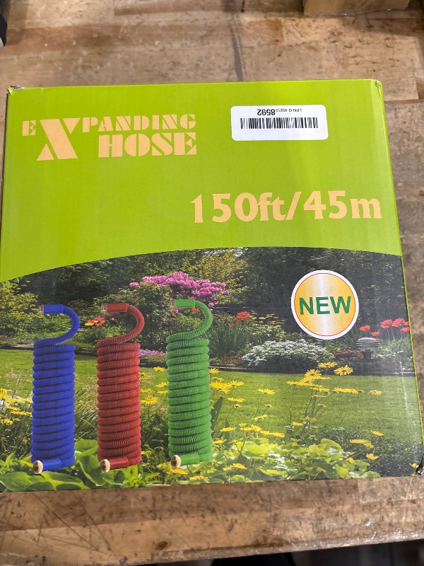 Photo 1 of 150 ft Expandable Garden Hose - 2025 New Upgraded Retractable Flexible Water Hoses 150 ft with 10 Function Spray Nozzle, Lightweight, Kink-free,Expanding Hose With 3/4" Solid Brass Fittings