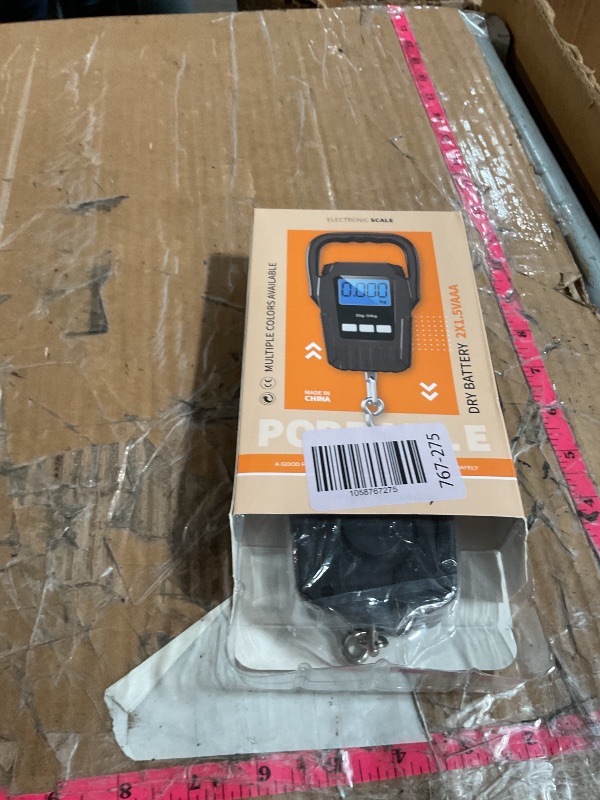 Photo 1 of (missing power cable) SKEAP Digital Fish Scale - 110lb/50kg Backlit LCD Fishing Gear with Portable Handle, Includes 2 AAA Batteries 