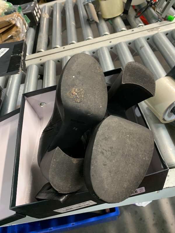 Photo 1 of ***(HEAVILY USED/ MINOR DAMAGE)***Modatope Black Platform Boots for Women Knee High Chunky Heel Womens Boots Heeled Rounded Toe Tall Boots with Side Zipper Size 7.5