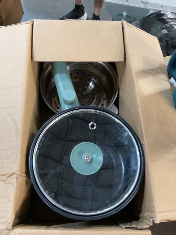 Photo 1 of ***(MISSING PARTS)***Topwit Hot Pot Electric with Steamer, 1.5L Ramen Cooker, Non-Stick Frying Pan, Electric Pot for Pasta, BPA Free, Electric Cooker with Dual Power Control, Over-Heating & Boil Dry Protection, Green