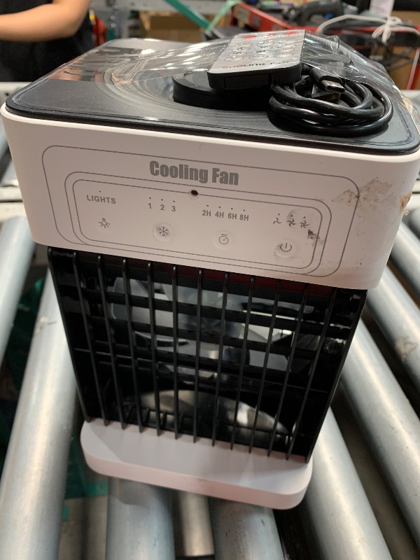 Photo 1 of (see all images) Portable Air Conditioners for Bedroom, Dual Motor Evaporative Air Cooler with 3 Speeds & 3 Mist, 7 Color Night Light Cooling Fan 