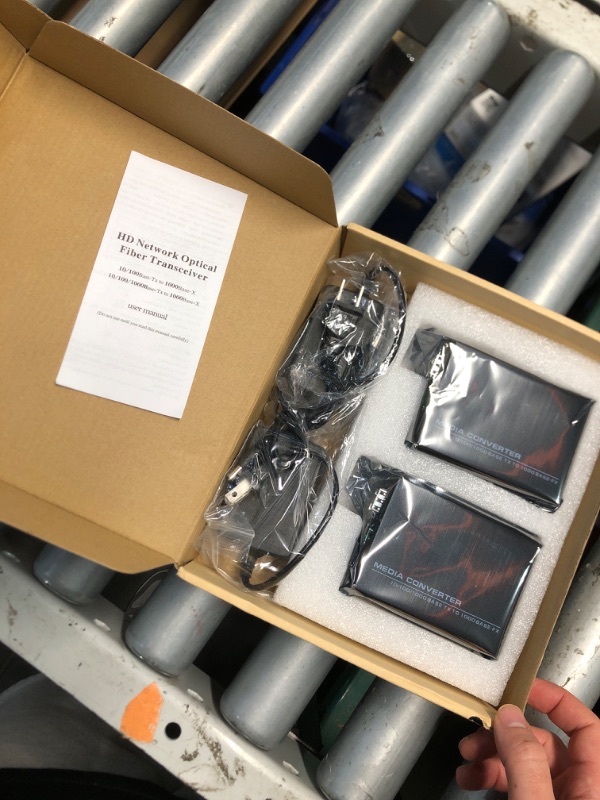 Photo 1 of (PARTIAL SET) (UNTESTED) A Pair of 1.25G/s Bidi Gigabit Single-Mode Fiber Ethernet Media Converter with 2PCS Bidi SFP LC Transceiver Module Included, 10/100/1000Base-Tx to 1000Base-SX SMF RJ45 to SFP Slot up to 30KM