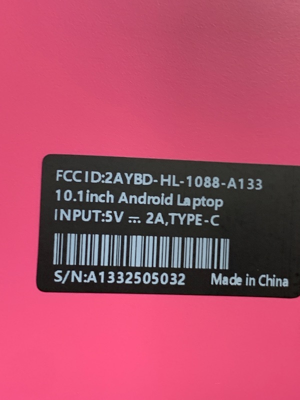 Photo 1 of HBESTORE 10.1Inch Laptop,Quad-Core Processor with Android 12.0 OS,2GB RAM,64GB EMMC,Built-in Camera, WiFi,USB Interface,Tpye-C Charging for Learning and Entertainment (Pink 2GB+64GB)