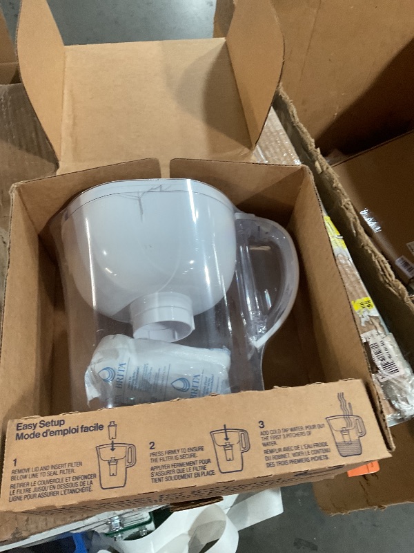 Photo 1 of ***(MAJOR DAMAGE/ SEE NOTES)***Brita Large Water Filter Pitcher for Tap and Drinking Water, Includes 1 Standard Filter, BPA-Free, Lasts Two Months, 10-Cup Capacity, Bright White