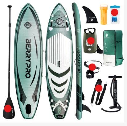 Photo 1 of BERRYPRO Inflatable Stand Up Paddle Board,Yoga Board,Fishing Paddle Board with Full Accessories for All Water Sport Skills (10'6''×32''×6''(Upgrades))