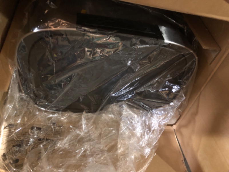 Photo 1 of (missing battery box) (used)(see images) SONGMICS Kitchen Trash Can, 17.2-Gallon (65 L) Motion Sensor Garbage Can, Stainless Steel Trash Bin, Ozone Odor Control, Stay-Open, Metallic Silver ULTB660E01