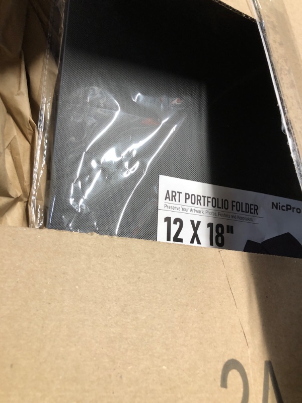 Photo 1 of ***(USED)***Nicpro 12x18" Art Portfolio Folder, 30 Pockets Display 60 Pages Art Painting Portfolio Binder with Clear Plastic Sleeves, Presentation Storage Book for Kids & Artists Artwork Drawing - (Black)