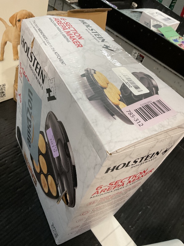 Photo 1 of ***Major damaged***
Holstein Housewares Arepa Maker - Non-Stick 6-Section Multi-Food Maker - Make Delicious Arepas, Pancakes, Corncakes, Tosti Arepa - Easy-to-Use - 6-PC - Black