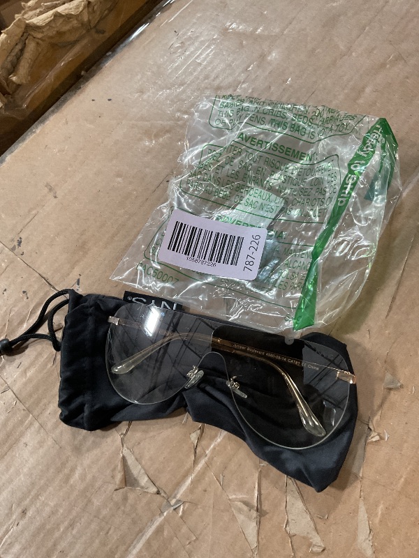 Photo 1 of NYS Collection Flat Top Shield Metal Aviator Sunglasses for Men Women 100% UV400 Protection (Clear)