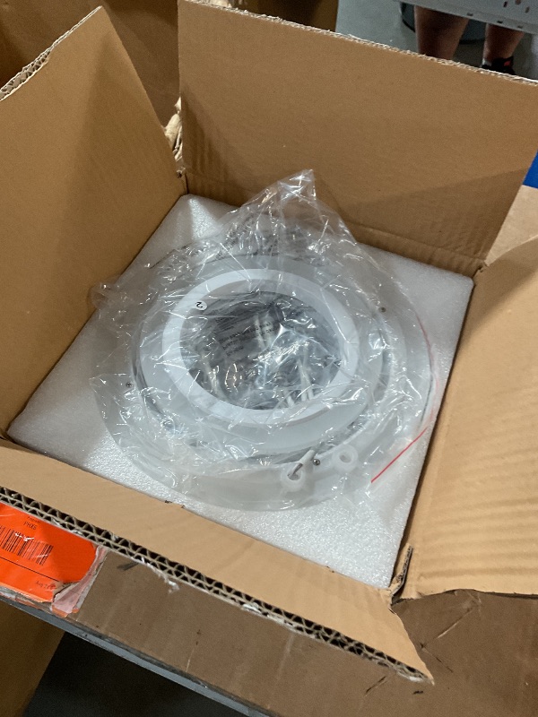 Photo 1 of ***SMALL LIGHT*** Shine LUEST 34W LED Ceiling Light with Remote, 3000-6000K Dimmable Modern Flush Mount Ceiling Lighting Fixture White 4 Rings Round Chandelier Ceiling Lamp for Small Room, Bedroom