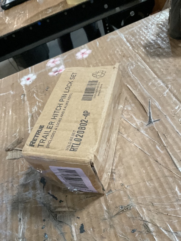 Photo 1 of (one is damaged) RETRUE Trailer Hitch Receiver Pin Lock, Suitable for 2 Inch Receiver, 5/8" Dia Hitch Lock for Securely Locking Trailer Hitch with Two Keys, Black(4 Pack)