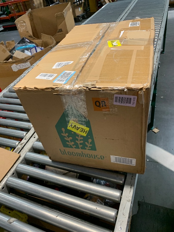 Photo 1 of **************MISSING MANNY PIECES/MINOR DAMAGE**************
 bloomhouse - Oprah's Favorite Things - 15 Piece Pots and Pans Heavy Duty Aluminum Premium PFA Free Ceramic Nonstick Cookware Set - Almond Cream w/Gold Handle