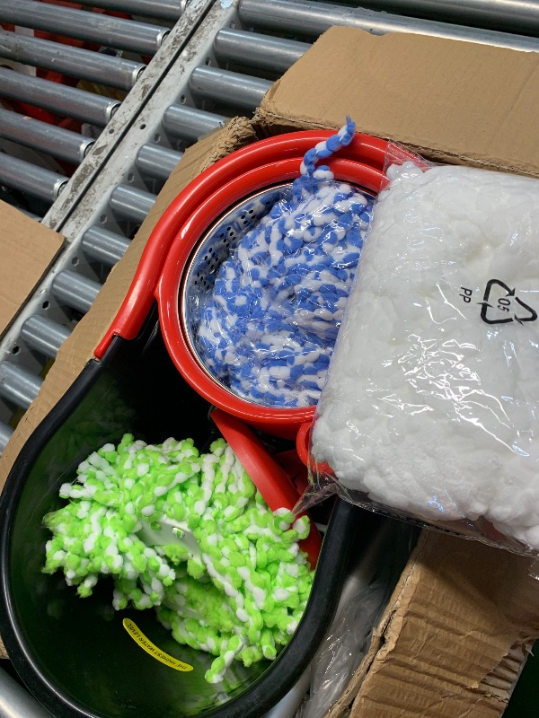 Photo 1 of ***(PARTS ONLY/ MISSING PARTS/ NON FUNCTIONAL)***SIMPLI-MAGIC 360° Spin Mop and Bucket with Wringer – 3 High-Absorbent Microfiber Washable Heads – Spinning Mop and Bucket Set for All Types Floor Cleaning (Black)