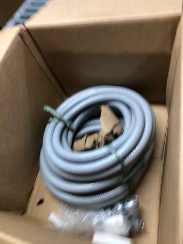 Photo 1 of (3/4" Dia * 50 Feet) Yariwiz Flexible Electrical Conduit Liquid Tight PVC Conduit Kit with 5 PCS Coupling, 3 PCS Elbow and 10 PCS Strap, Sealtight Seal Flex Liquidtight Wire Outdoor Non Metallic Grey