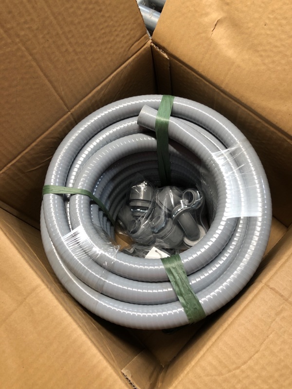 Photo 1 of (3/4" Dia * 50 Feet) Yariwiz Flexible Electrical Conduit Liquid Tight PVC Conduit Kit with 5 PCS Coupling, 3 PCS Elbow and 10 PCS Strap, Sealtight Seal Flex Liquidtight Wire Outdoor Non Metallic Grey