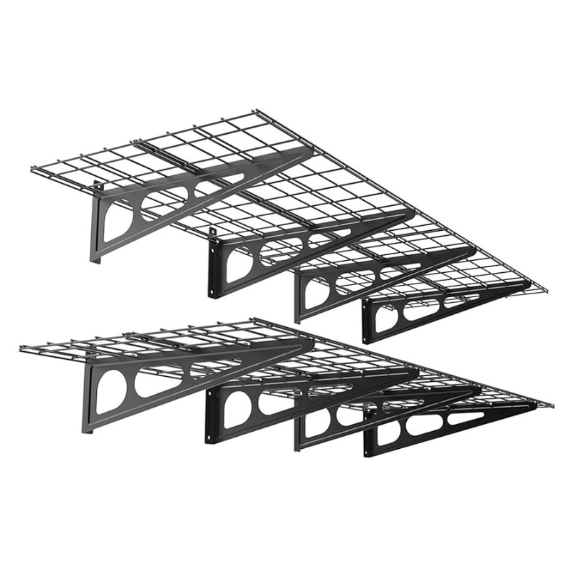 Photo 1 of ***(MISSING HARDWARE)***FLEXIMOUNTS 2-Pack 2x6ft Garage Shelving 24-inch-by-72-inch Wall Shelf Garage Storage Rack Floating Shelves, Black