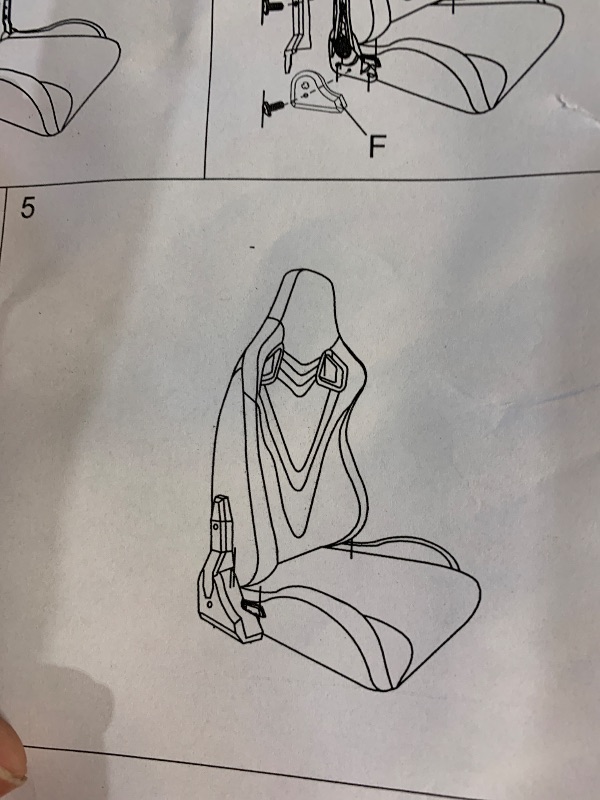 Photo 1 of ******STOCK PHOTO FOR REFERENCE ONLY | MISSING PARTS, BOTTOM ONLY*** Minneer Dual Lock Slide Racing Seat,Load 400 Pounds,Adjustable Angle,Comfortable Breathable,Ergonomics,Flight Gaming Chair Fit for Racing Simulation Cockpit Include Headrest Waist Pillow