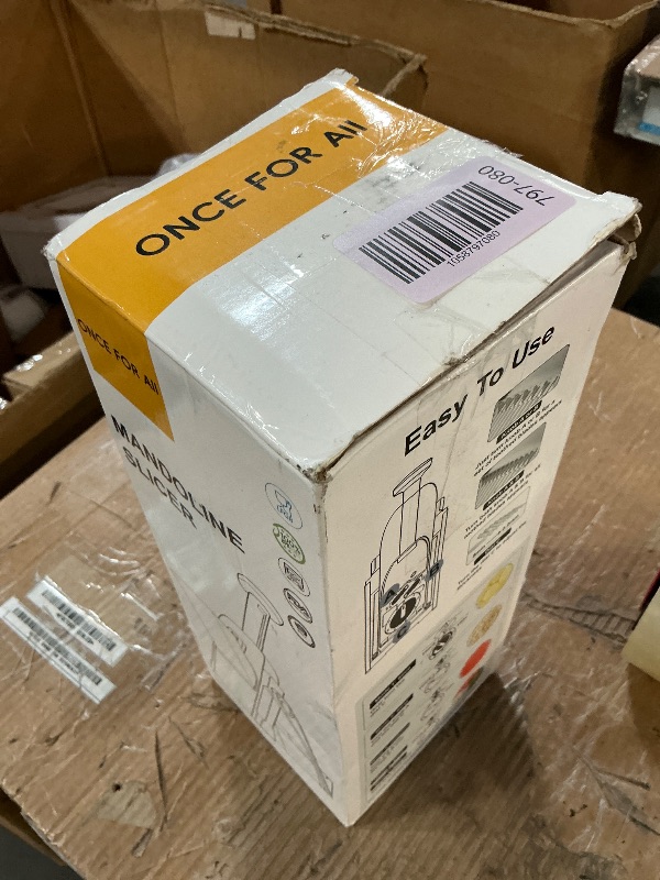 Photo 1 of (PARTIAL SET) ONCE FOR ALL Safe Mandoline Slicer 5 in 1 Vegetable Chopper Food Potato Cutter, Strips Julienne Dicer Adjustable Thickness 0.1-8 mm Kitchen Chopping Artifact Fast Meal Prep (Gray)