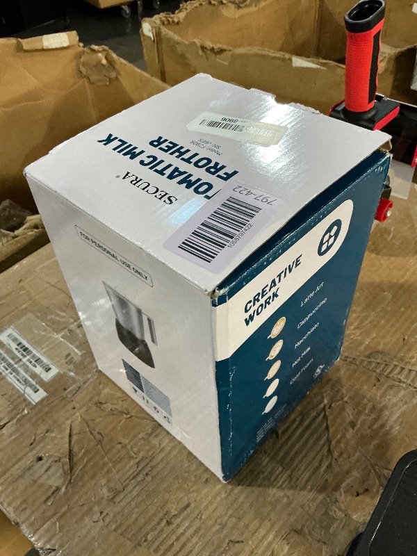 Photo 1 of ***(HEAVILY USED/ MINOR DAMAGE)***Secura Detachable Milk Frother, 17oz Electric Milk Steamer Stainless Steel, Automatic Hot/Cold Foam and Hot Chocolate Maker with Dishwasher Safe, 120V