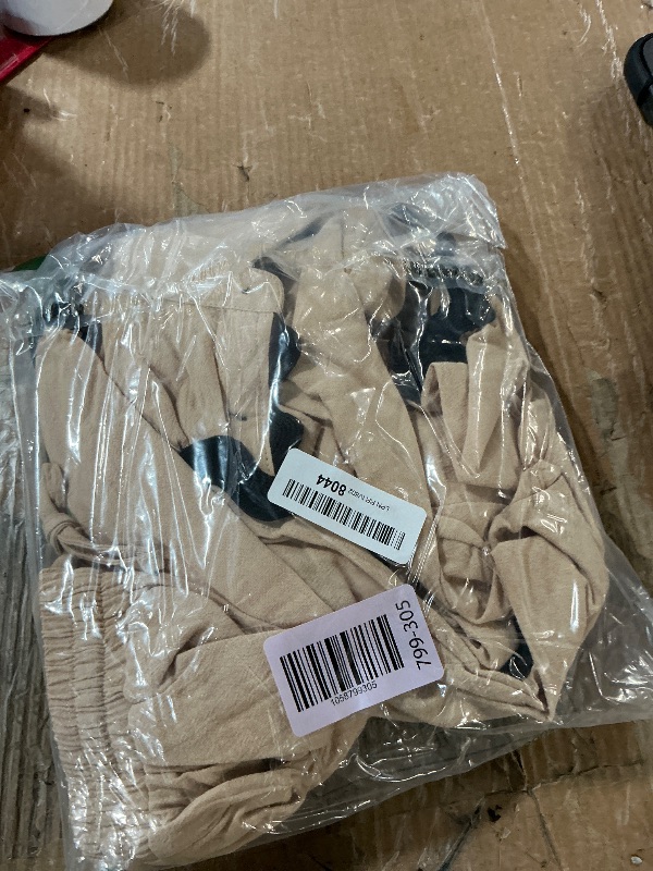 Photo 1 of (small) (used/fair) Fixmatti Two Piece Set for Women Wave Printed Short Sleeve Shirt and Shorts Pants Cotton Sets Shallow Khaki S