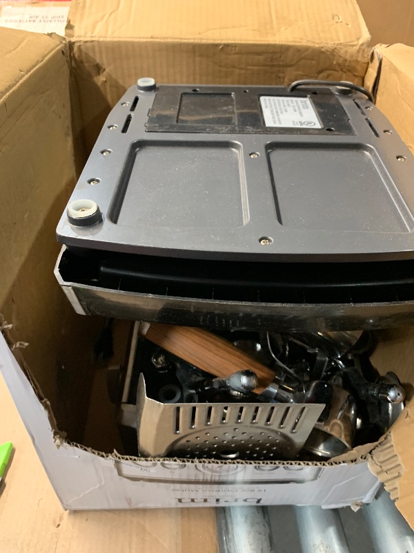 Photo 1 of (PARTS) (NON-FUNCTIONAL) brim 19 Bar Espresso Machine, Fast Heating Cappuccino, Americano, Latte and Espresso Maker, Milk Steamer and Frother, Removable Parts for Easy Cleaning, Stainless Steel with Wood Accents