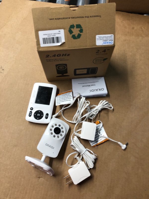 Photo 1 of OKAIDI Video Baby Monitor with Camera and Audio, 2.4'' Portable Travel Baby Monitor No WiFi, Infrared Night Vision, VOX Mode, 1000ft Long Range, Ideal for Baby/Pet/Elderly
