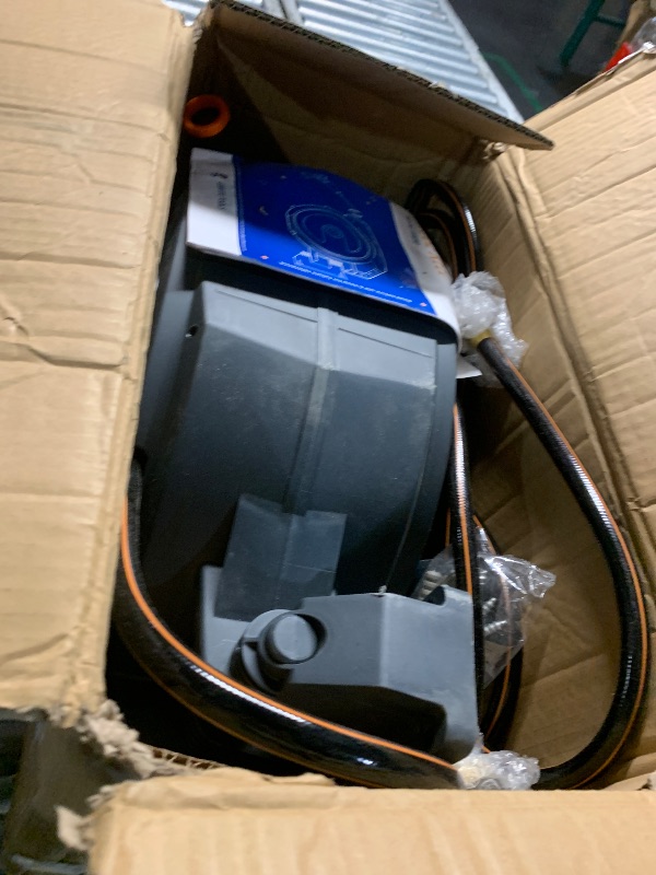 Photo 1 of ***(PARTS ONLY/ MAJOR DAMAGE/ NON FUNCTIONAL)***Giraffe Tools AW30 Garden Hose Reel Retractable 1/2" x 100 ft Wall Mounted Water Hose Reel Automatic Rewind, Any Length Lock, 100 ft, Dark Grey