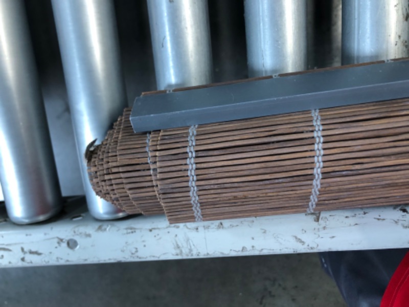 Photo 1 of ***INCOMPLETE - MISSING HANDLES - SEE PICTURES***
Coolaroo Wand Operated Outdoor Roller Shade – Cordless Sun Blocking Window Blind for Patio, Deck, or Sunroom – Fade Resistant, Smooth Wand Operation, Kid-Safe, Hardware Included, 6' x 6', Driftwood