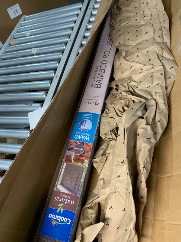 Photo 1 of ***INCOMPLETE - MISSING HANDLES - SEE PICTURES***
Coolaroo Wand Operated Outdoor Roller Shade – Cordless Sun Blocking Window Blind for Patio, Deck, or Sunroom – Fade Resistant, Smooth Wand Operation, Kid-Safe, Hardware Included, 6' x 6', Driftwood