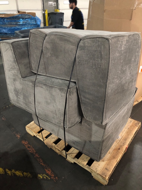 Photo 1 of (TRUCK OR TRAILER PICKUP ONLY)***STOCK PHOTO FOR REFERENCE***
Cloud Couch Sectional,  Cloud Modular Sectional Couches for Living Room, Oversized U Shape Sofa with Ottomans, Corduroy Boneless Couches, No Assembly Required (Dark Grey,2 Ottomans)