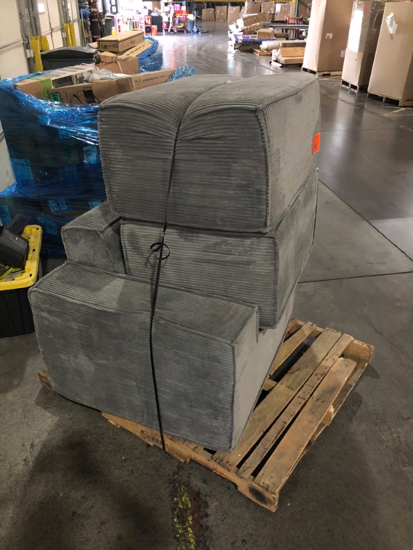 Photo 1 of (TRUCK OR TRAILER PICKUP ONLY)***STOCK PHOTO FOR REFERENCE***
Cloud Couch Sectional,  Cloud Modular Sectional Couches for Living Room, Oversized U Shape Sofa with Ottomans, Corduroy Boneless Couches, No Assembly Required (Dark Grey,2 Ottomans)