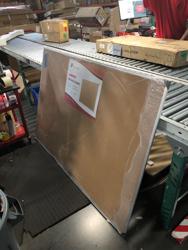 Photo 1 of (TRUCK PICKUP ONLY)**DAMAGES SHOWN**
VIZ-PRO Large Cork Bulletin Board, 72 X 48 Inches, Wall-Mounted Corkboard with Silver Aluminium Frame for School, Office, and Home 6' X 4'