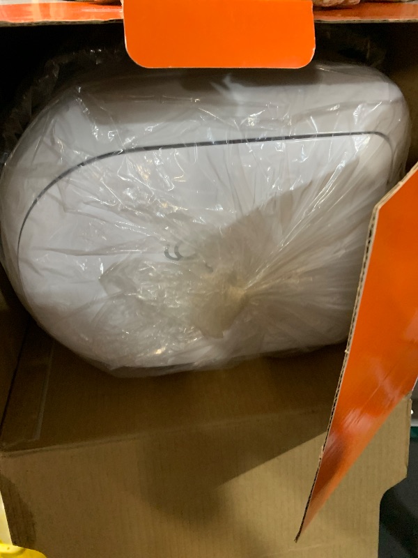 Photo 1 of (lid is cracked) Diaper Genie Platinum Pail Gift Set, Lily White, Made of Durable Stainless Steel and Includes 2 Easy Roll Refills with 18 Bags and 30 Bags