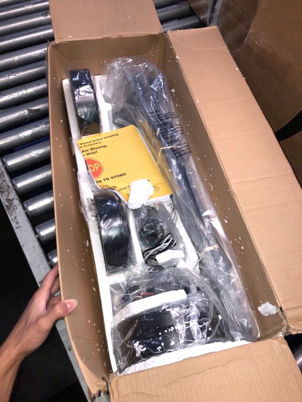 Photo 1 of (incomplete item) kathy ireland HOME Curva LED Outdoor Ceiling Fan with Light Kit, 52 Inch | Modern Fixture with 6-Speed Remote Control | Low Profile with Downrod Mount, Graphite