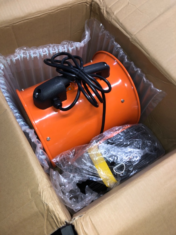 Photo 1 of FICBXRA Utility Blower Fan 10 Inch Portable Axial Exhaust Fan 350W/2.6A 1600CFM High Velocity Ventilator with 16FT Duct Hose for Exhausting & Ventilating at Home and Job Site