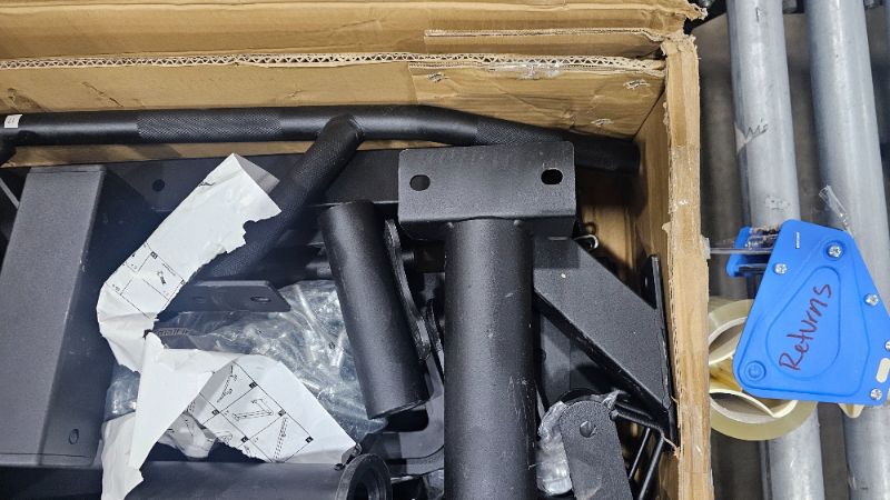 Photo 1 of ***MISSING PARTS***GarveeLife Smith Machine Home Gym with Barbell Bar, Cable System, Lat Pulldown Attachments, Safety Spotter Arms, J Hooks, Landmine, Multi-Functional Squat Rack for Full Body Strength Training