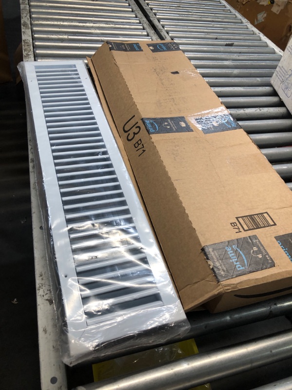 Photo 1 of [6 x 36 Duct Hole] Vent Cover. Aluminum Exterior Return Grille HVAC Sidewall - Outside Air Louver Waterproof & Rain Block. Return Grille Outdoor. The Aluminum Never Rust. White [7.6 x 37.6"Face]