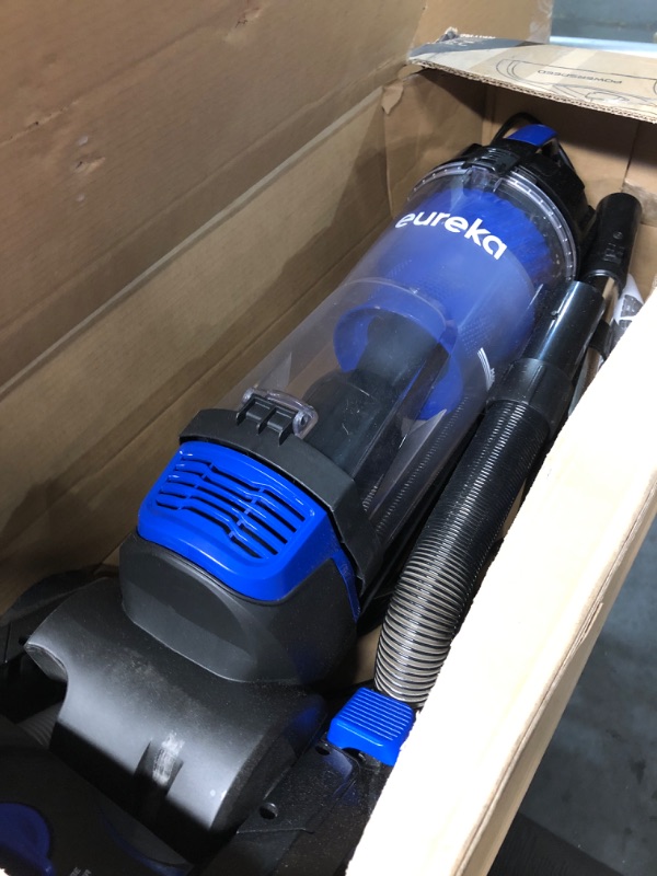 Photo 1 of ***DAMAGED - LATCH BROKEN - SEE PICTURES***
Eureka Bagless Upright Vacuum, Powerspeed Turbo, with Pet Turbo Brush, Multisurface, 2-in-1 Upholstery tool, Telescoping Crevice tool, Extended Reach, Lightweight, LED, Large Dustcup, NEU188, Blue
