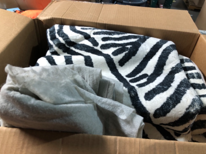 Photo 1 of YIHOUSE 8×10 Ft Washable Rug, Black and White Abstract Area Rug for Bedroom Living Room Dining Room Office Playroom Nursery, Ultra Thin Nonslip Modern Large Rugs Soft Contemporary Striped Rugs