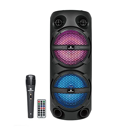 Photo 1 of **MISSING POWER CORD** Maxpower MPD816 Gametime 8 X 2 Portable Speaker System with Microphone and Remote Control
