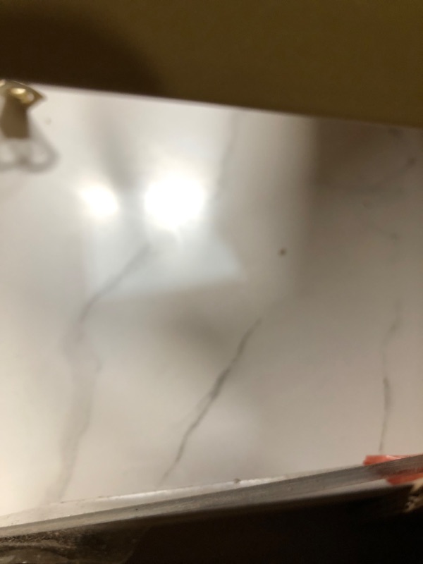 Photo 1 of ***DAMAGED - MISSING HARDWARE - SEE PICTURES***
Tribesigns Modern Dining Table, 63" Large Kitchen Table for 4-6 People, Unique Rectangular Dinner Table Kitchen & Dining Room Furniture with Faux Marble Tabletop and Geometric Legs