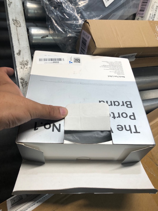 Photo 1 of (missing charging cord) JISULIFE Portable Neck Fan, Hands-Free Bladeless, 5 Speeds, 4000 mAh Battery Operated Wearable Personal Fan, Twistable, Rechargeable, Gift for Women Men-Grey