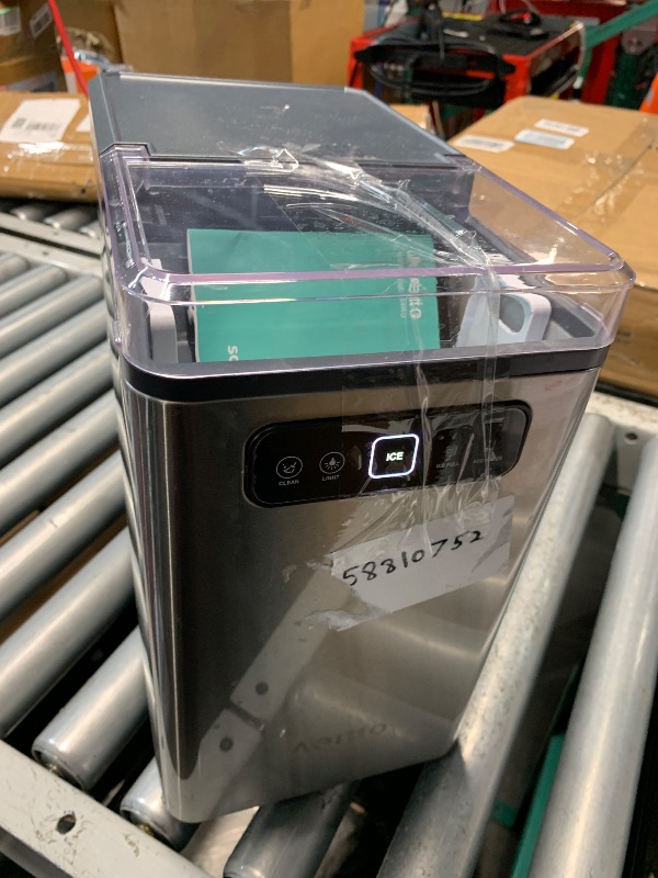 Photo 1 of ***(PARTS ONLY/ NON FUNCTIONAL)*** Aeitto Nugget Ice Maker Countertop, Pellet Ice Machine Soft Chewable Ice 40lbs/Day, One-Click Operation, Auto Self-Cleaning Crushed Ice Makers Stainless with Scoop for Home/Kitchen/Office (Silver)